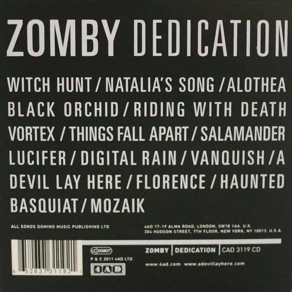 ZOMBY 'DEDICATION' CD